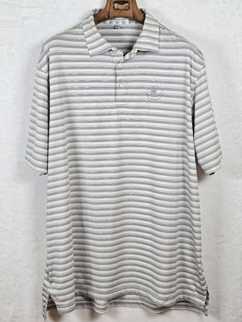 Peter Millar Performance Short Sleeve Striped Golf Polo Shirt Sz.XL Penguin Logo